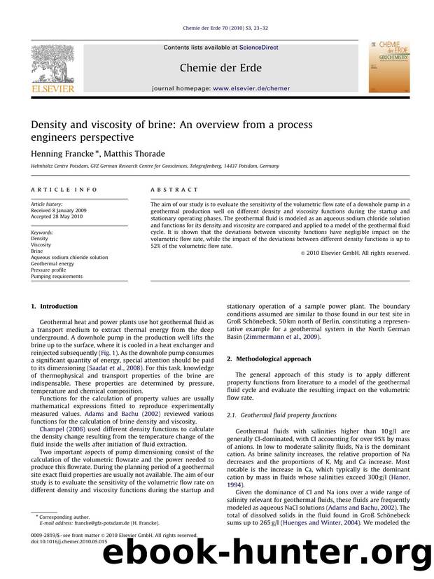 Density and viscosity of brine An overview from a process engineers perspective by Henning Francke & Matthis Thorade