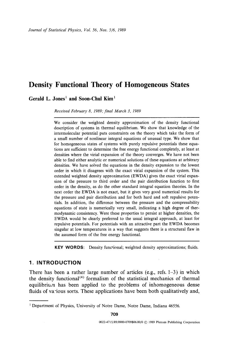 Density functional theory of homogeneous states by Unknown
