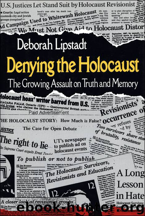 Denying the Holocaust by Deborah E. Lipstadt