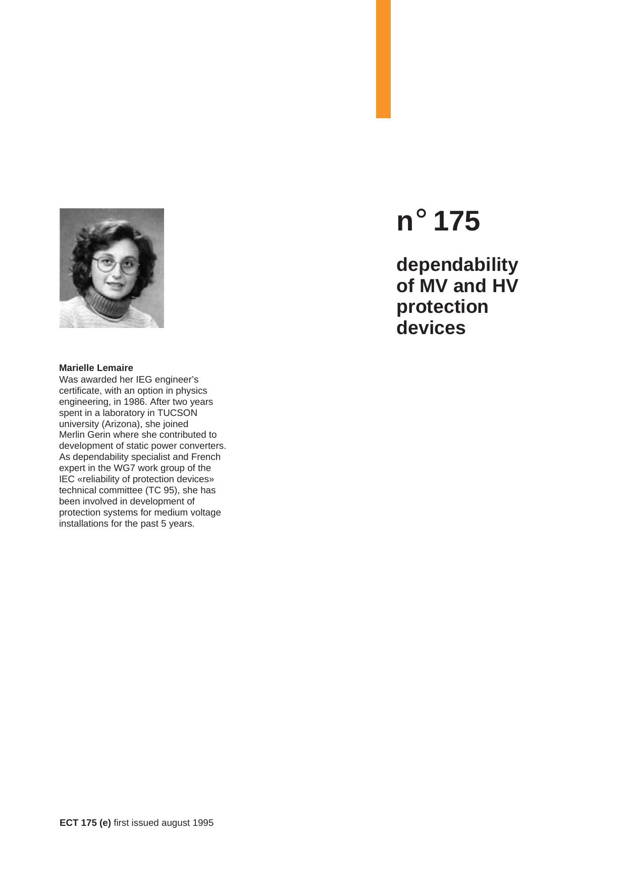Dependability of MV and HV protection devices by M. Lemaire