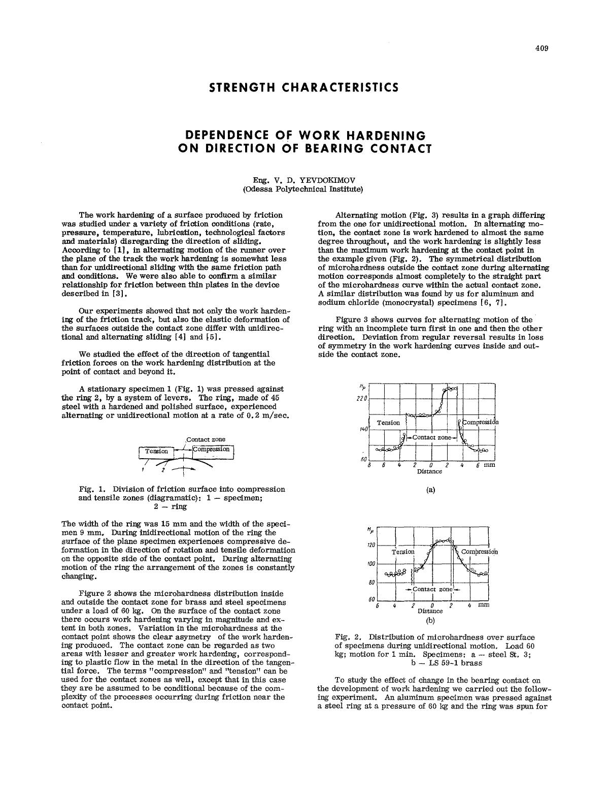 Dependence of work hardening on direction of bearing contact by Unknown