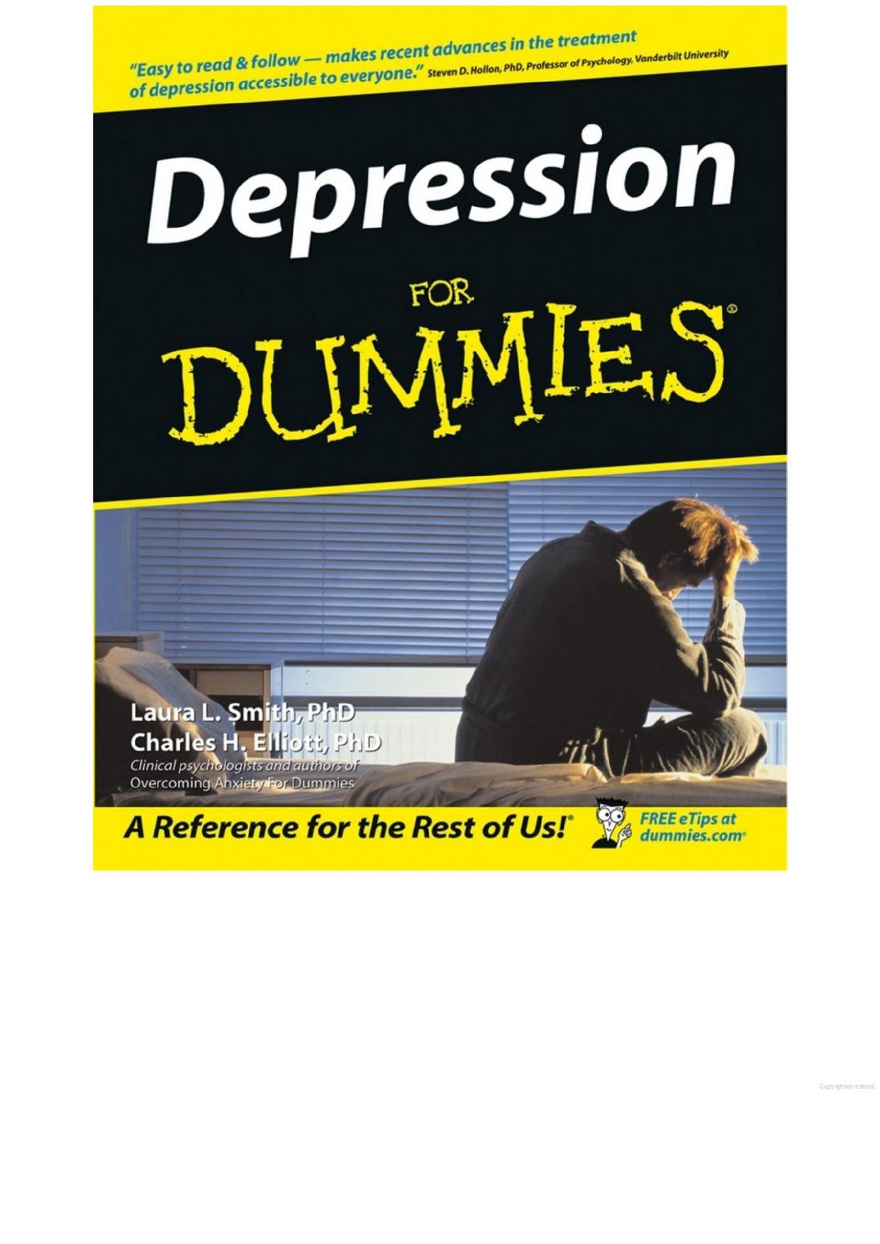 Depression For Dummies by Laura L. Smith Charles H. Elliott