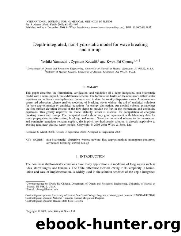 Depth-integrated, non-hydrostatic model for wave breaking and run-up by Unknown