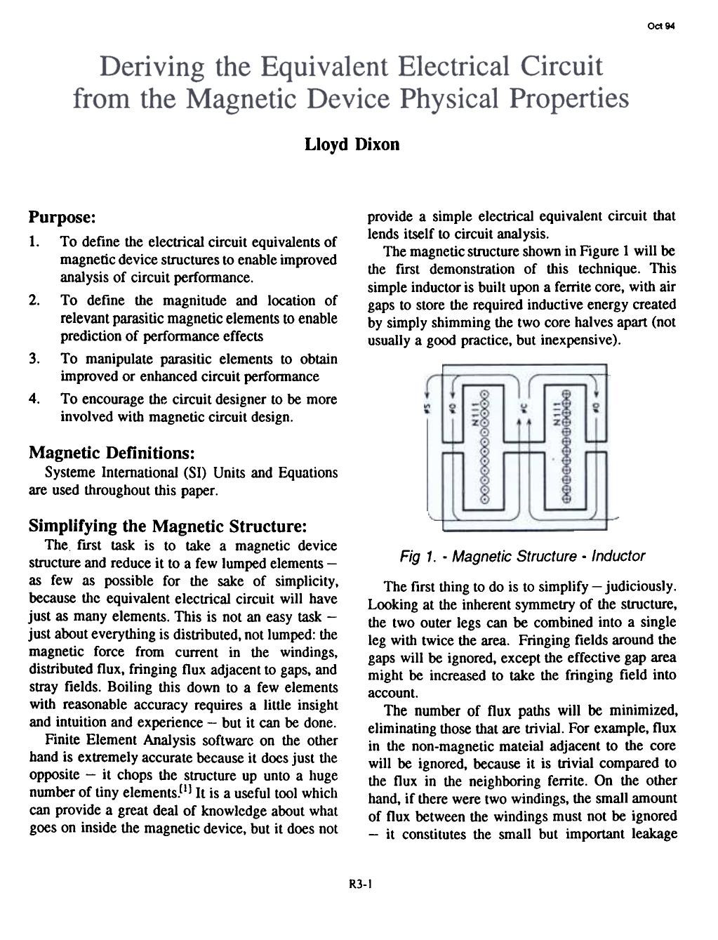 Deriving the Equivalent Circuit from Magnetic Device Properties by Texas Instruments Incorporated