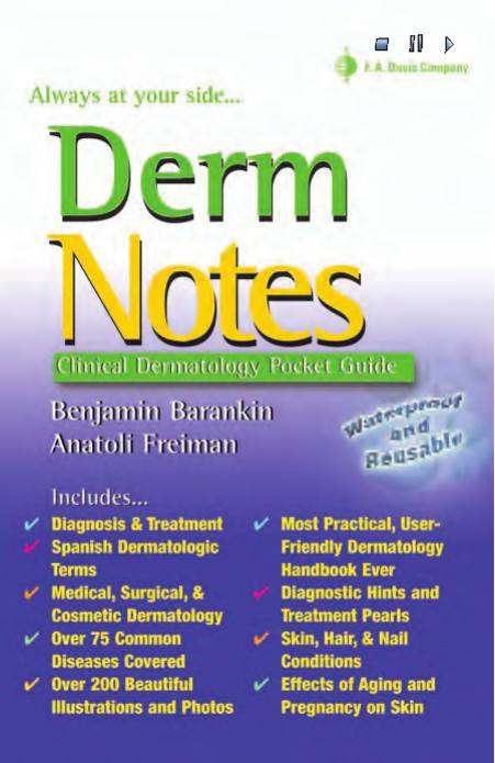 DermNotes - Clinical Dermatology Pocket Guide by B. Barankin A. Freiman (2006) WW