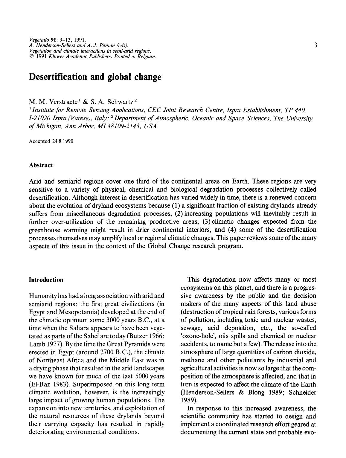 Desertification and global change by Unknown
