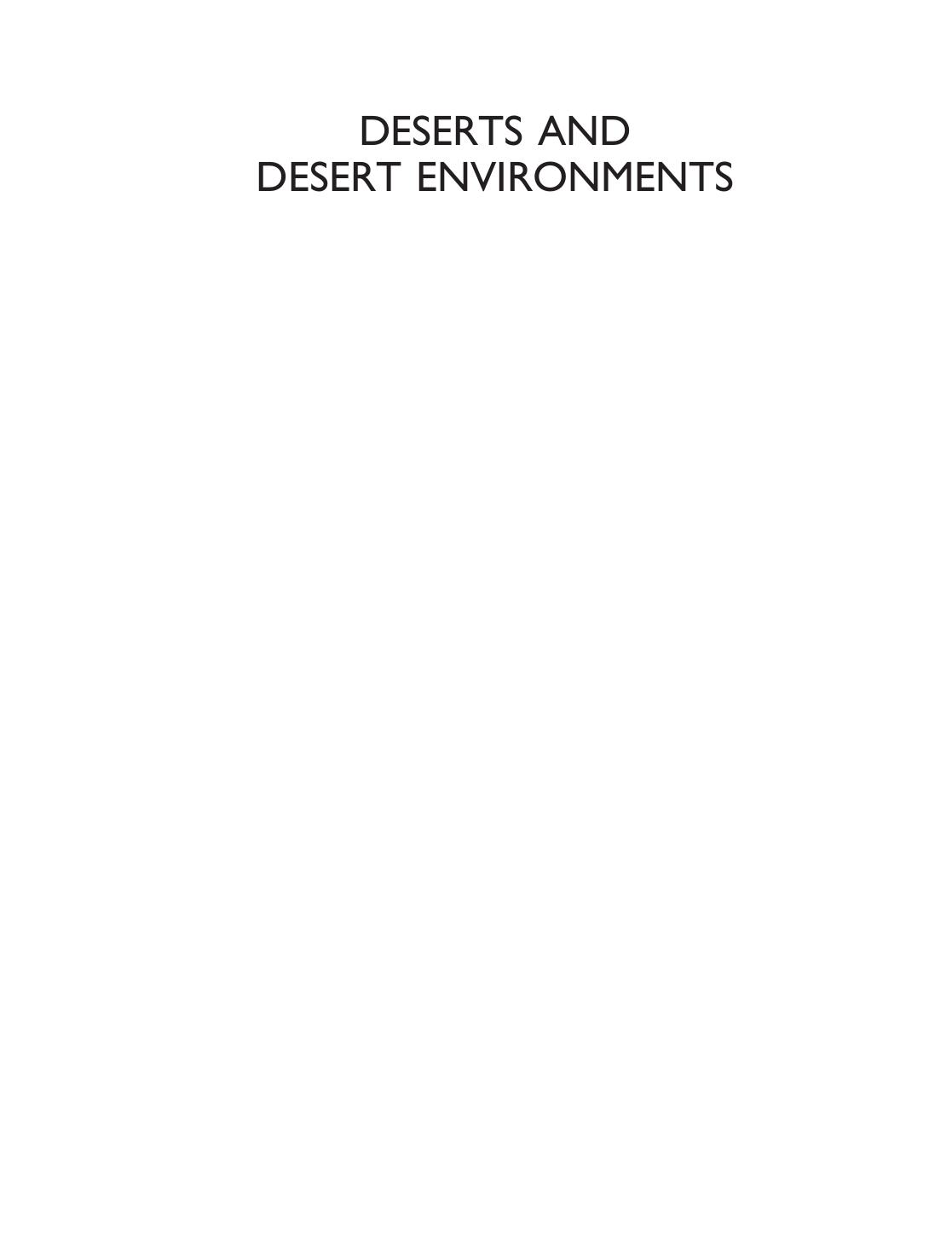 Deserts and Desert Environments by Julie Laity