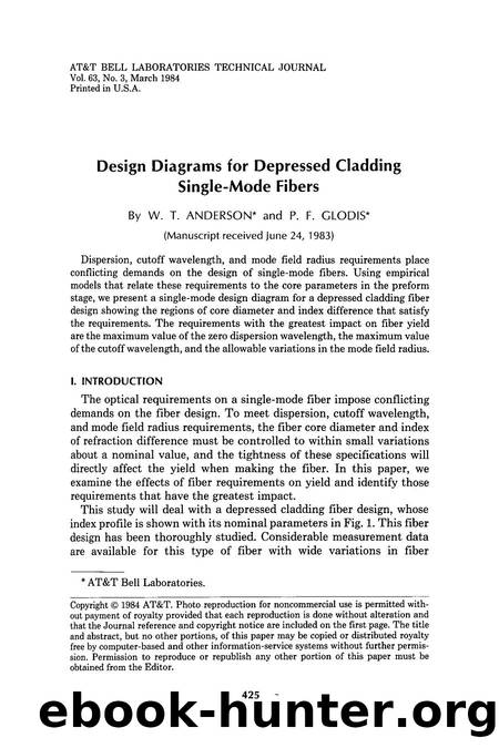 Design Diagrams for Depressed Cladding SingleMode Fibers by Unknown