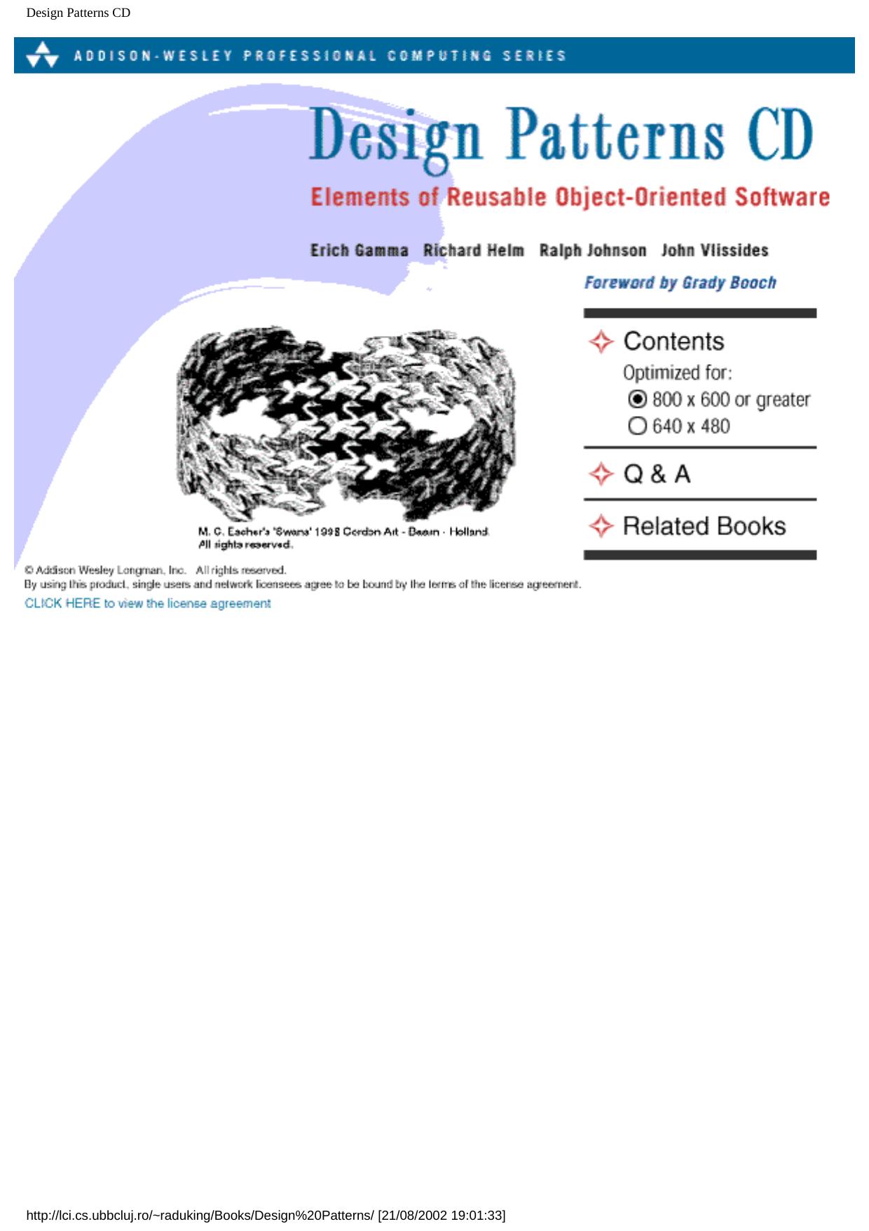 Design Patterns CD by Design Patterns Elements Of Reusable Object