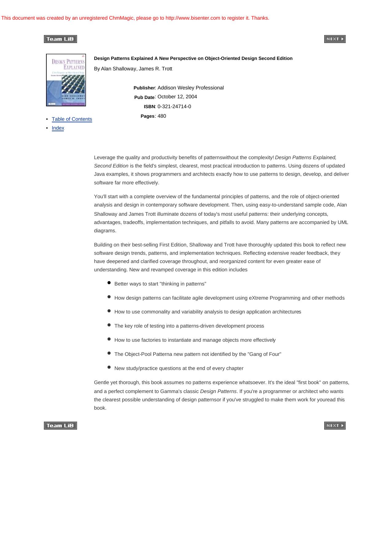 Design Patterns Explained: A New Perspective on Object-Oriented Design by Alan Shalloway