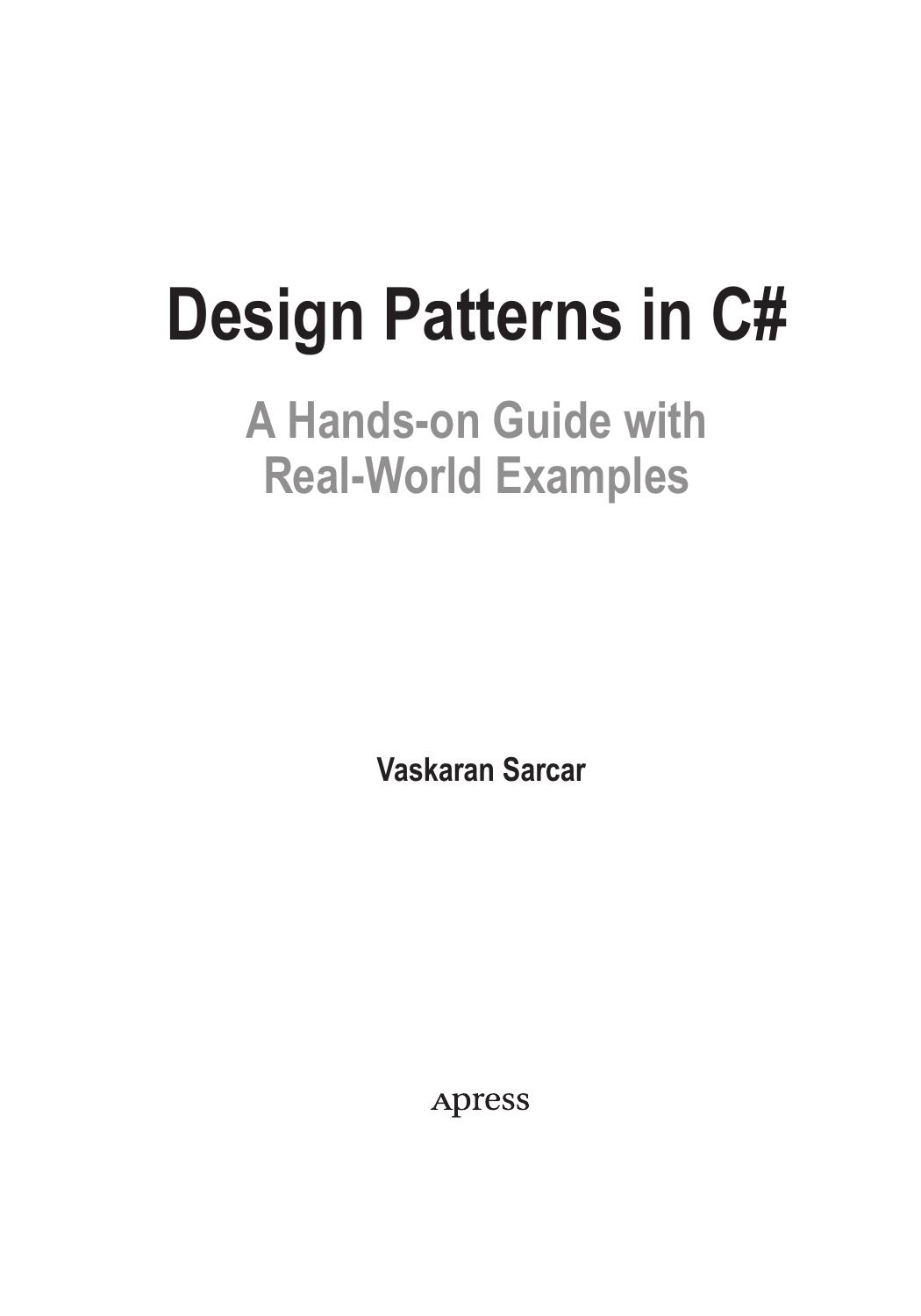 Design Patterns in C# by Vaskaran Sarcar