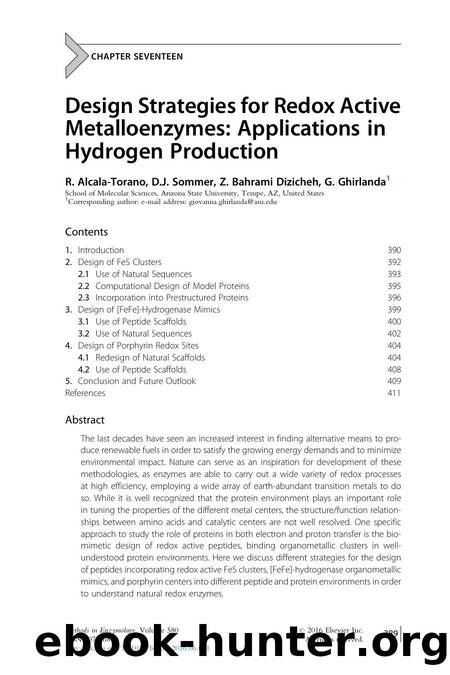 Design Strategies for Redox Active Metalloenzymes: Applications in Hydrogen Production by R. Alcala-Torano & D.J. Sommer & Z. Bahrami Dizicheh & G. Ghirlanda