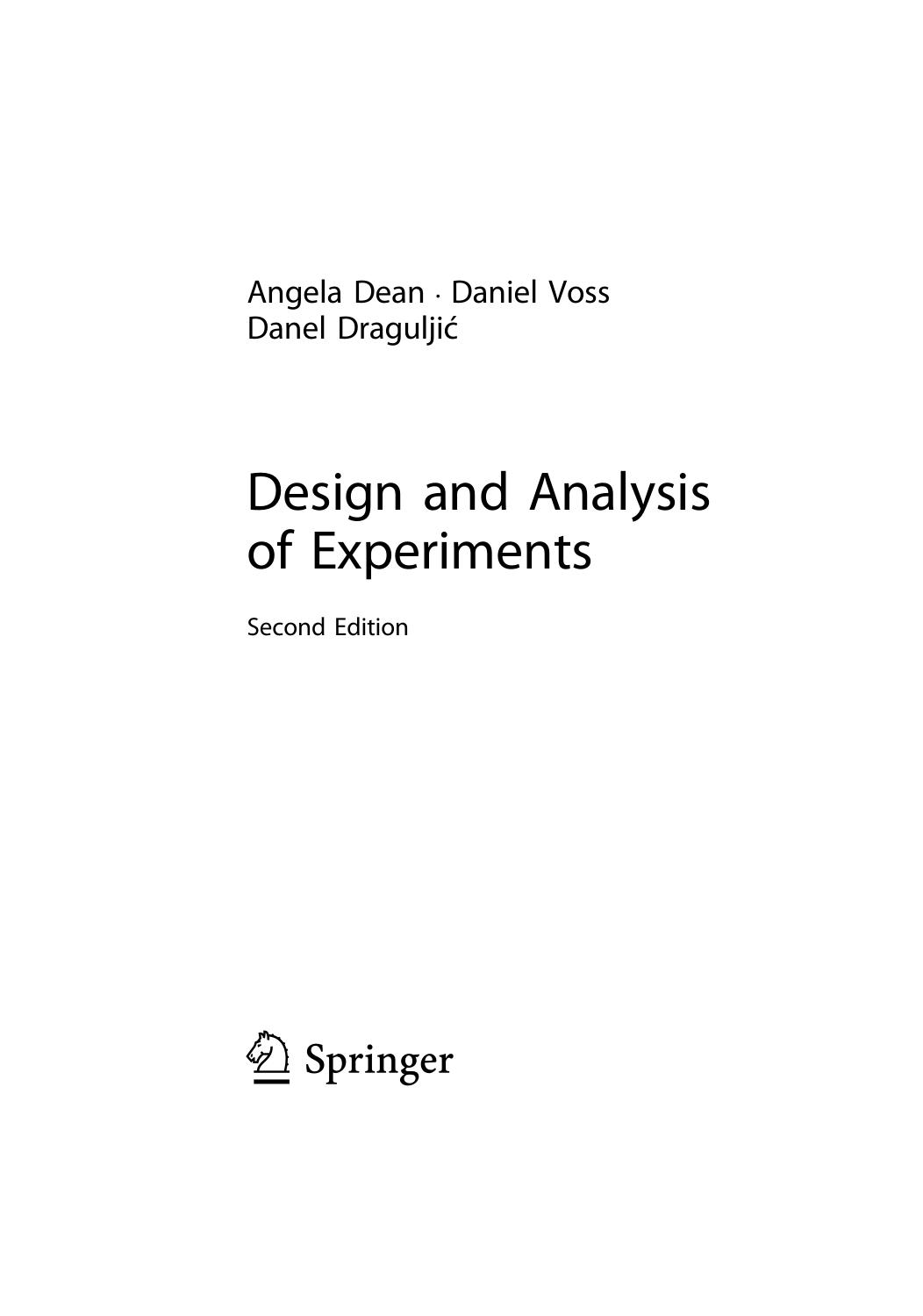 Design and Analysis of Experiments [2 ed.] by Unknown