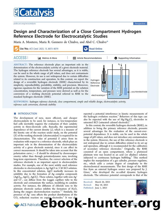 Design and Characterization of a Close Compartment Hydrogen Reference Electrode for Electrocatalytic Studies by María A. Montero María R. Gennero de Chialvo and Abel C. Chialvo