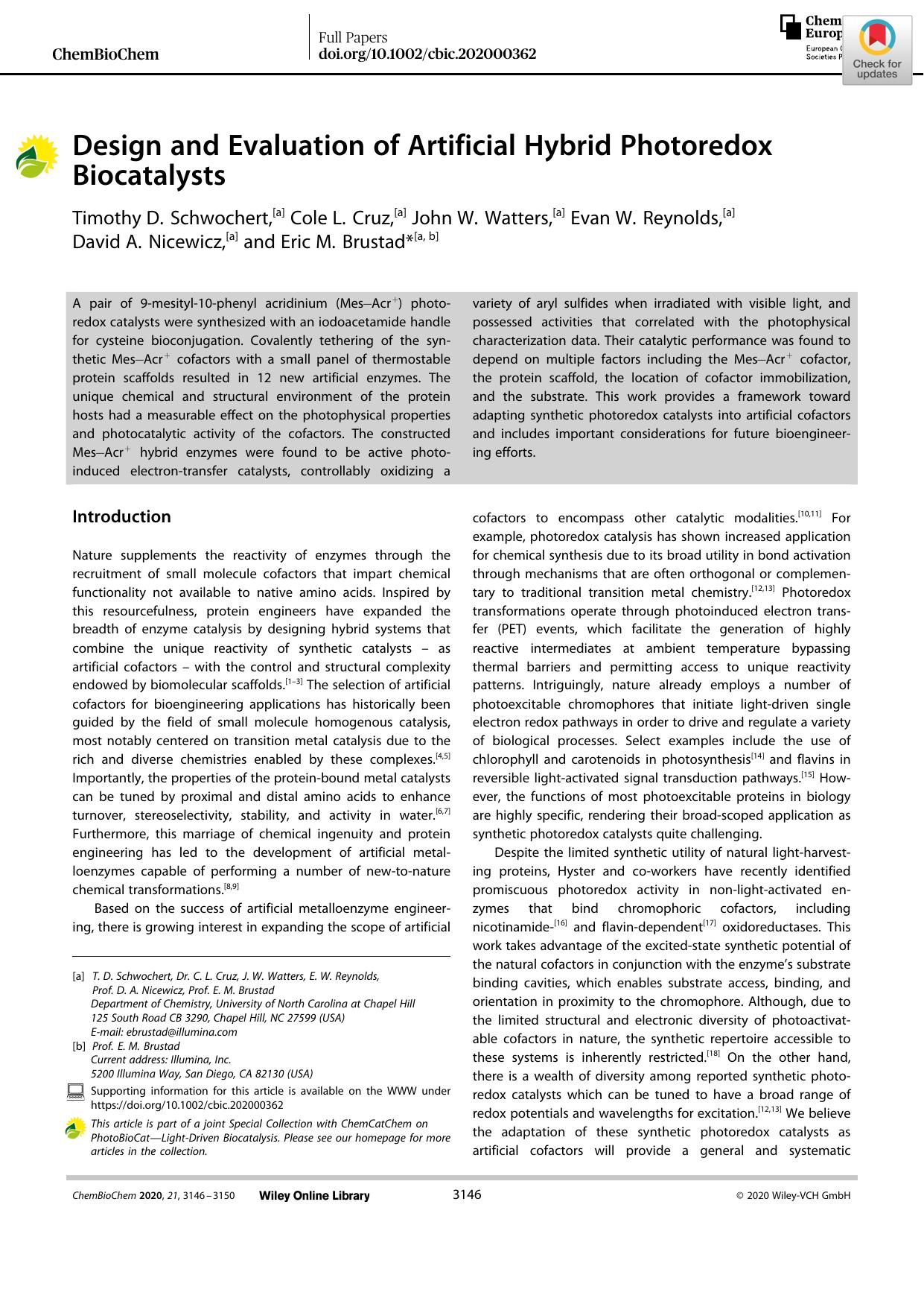 Design and Evaluation of Artificial Hybrid Photoredox Biocatalysts by Unknown