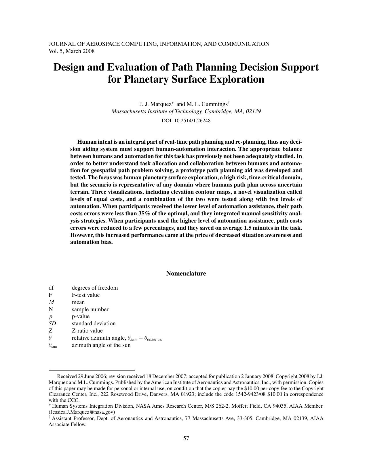 Design and Evaluation of Path Planning Decision Support for Planetary Surface Exploration by Unknown