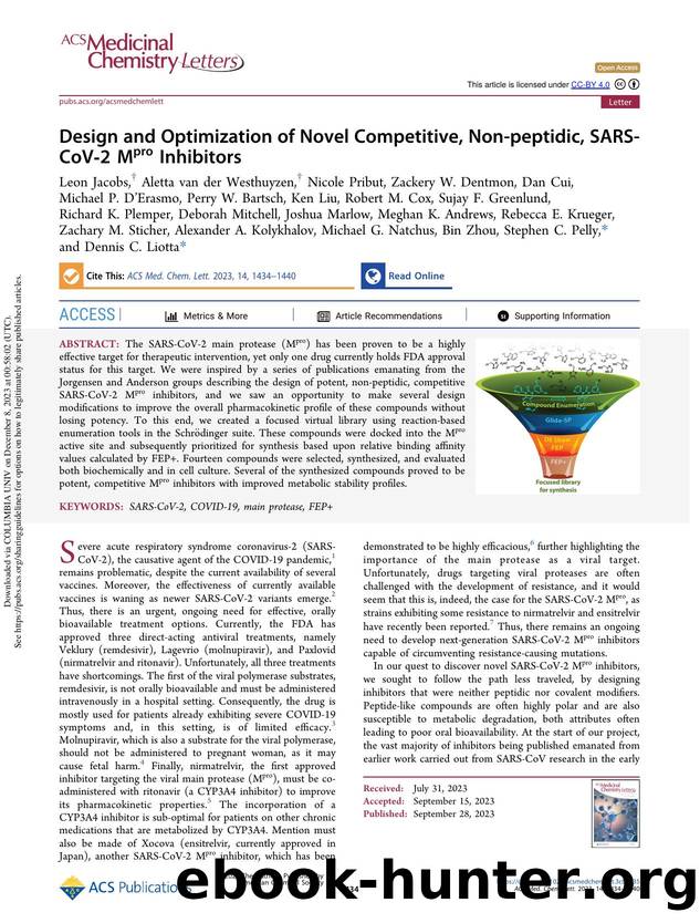 Design and Optimization of Novel Competitive, Non-peptidic, SARS-CoV-2 Mpro Inhibitors by unknow