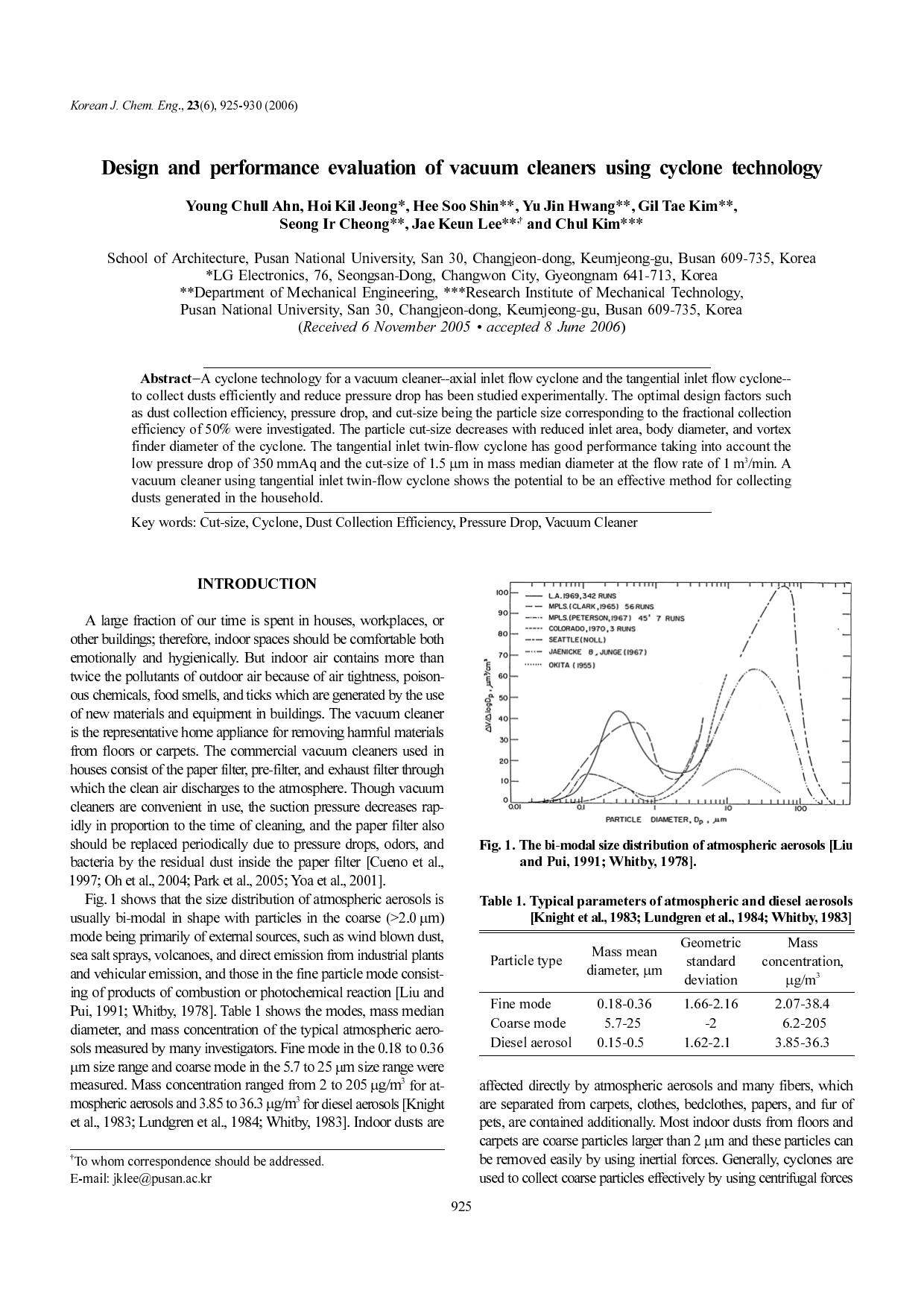 Design and performance evaluation of vacuum cleaners using cyclone technology by Unknown