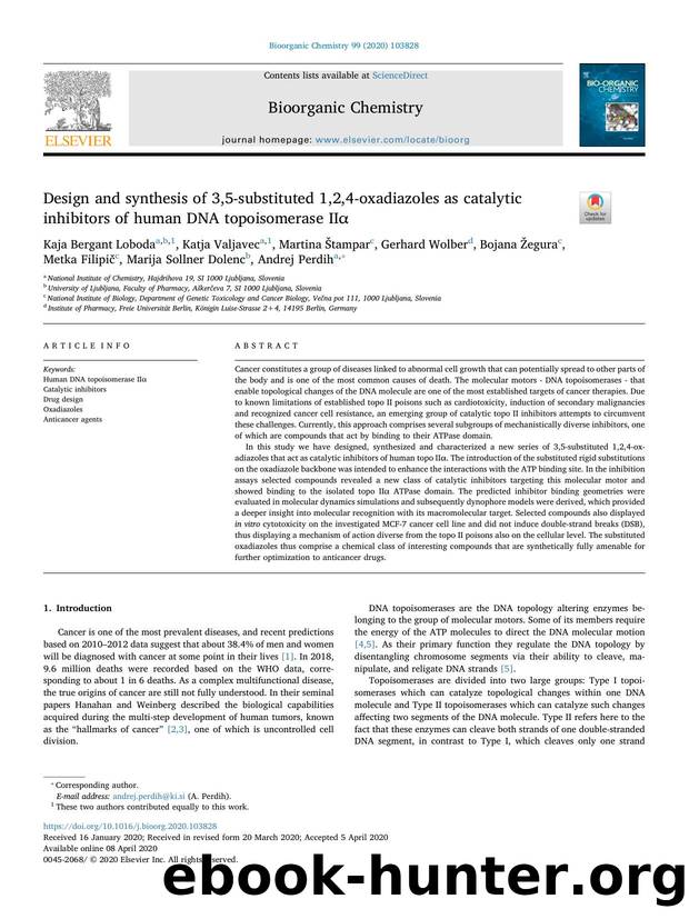 Design and synthesis of 3,5-substituted 1,2,4-oxadiazoles as catalytic inhibitors of human DNA topoisomerase IIÎ± by unknow