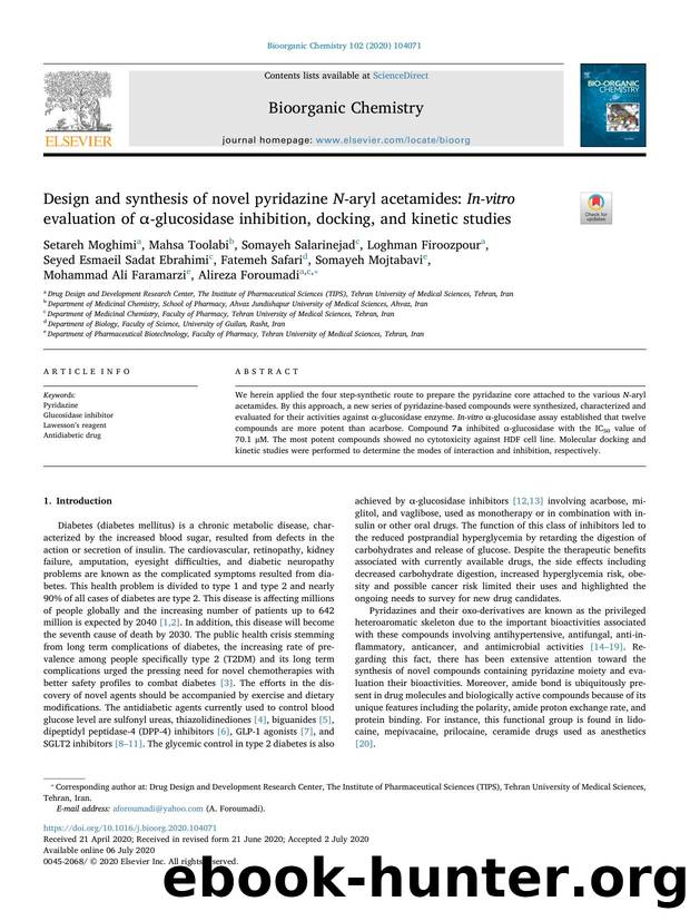 Design and synthesis of novel pyridazine N-aryl acetamides_ In-vitro evaluation of Î±-glucosidase inhibition, docking, and kinetic studies by unknow