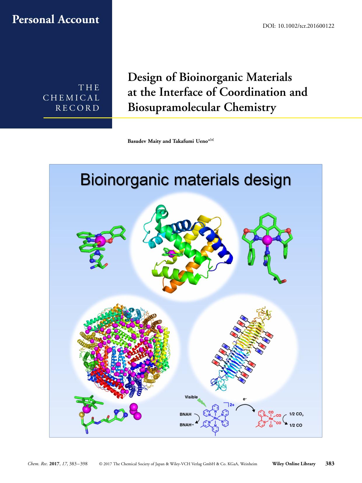 Design of Bioinorganic Materials at the Interface of Coordination and Biosupramolecular Chemistry by Unknown