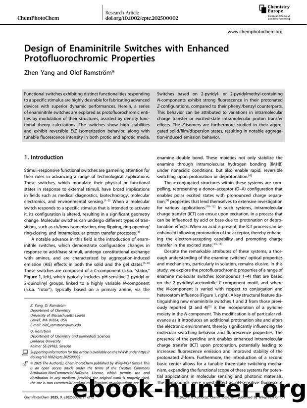 Design of Enaminitrile Switches with Enhanced Protofluorochromic Properties by Zhen Yang & Olof Ramström