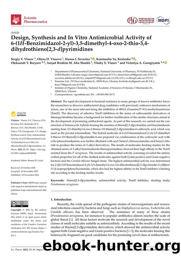 Design, Synthesis and In Vitro Antimicrobial Activity of 6-(1H-Benzimidazol-2-yl)-3,5-dimethyl-4-oxo-2-thio-3,4-dihydrothieno[2,3-d]pyrimidines by unknow