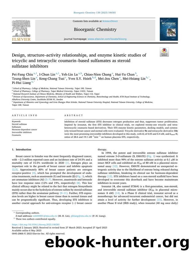 Design, structureâactivity relationships, and enzyme kinetic studies of tricyclic and tetracyclic coumarinâbased sulfamates as steroid sulfatase inhibitors by unknow