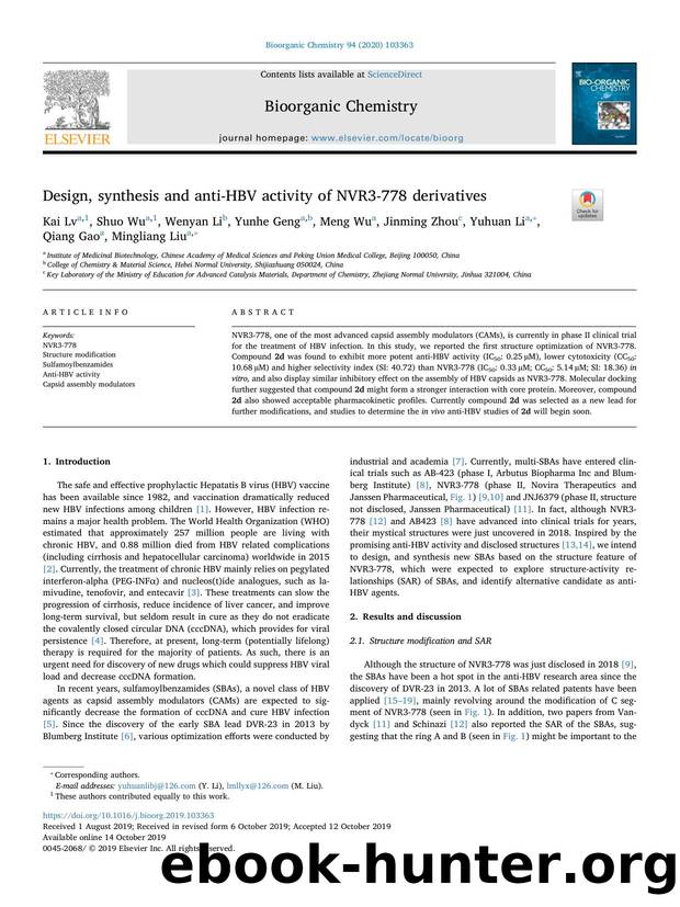 Design, synthesis and anti-HBV activity of NVR3-778 derivatives by Kai Lv