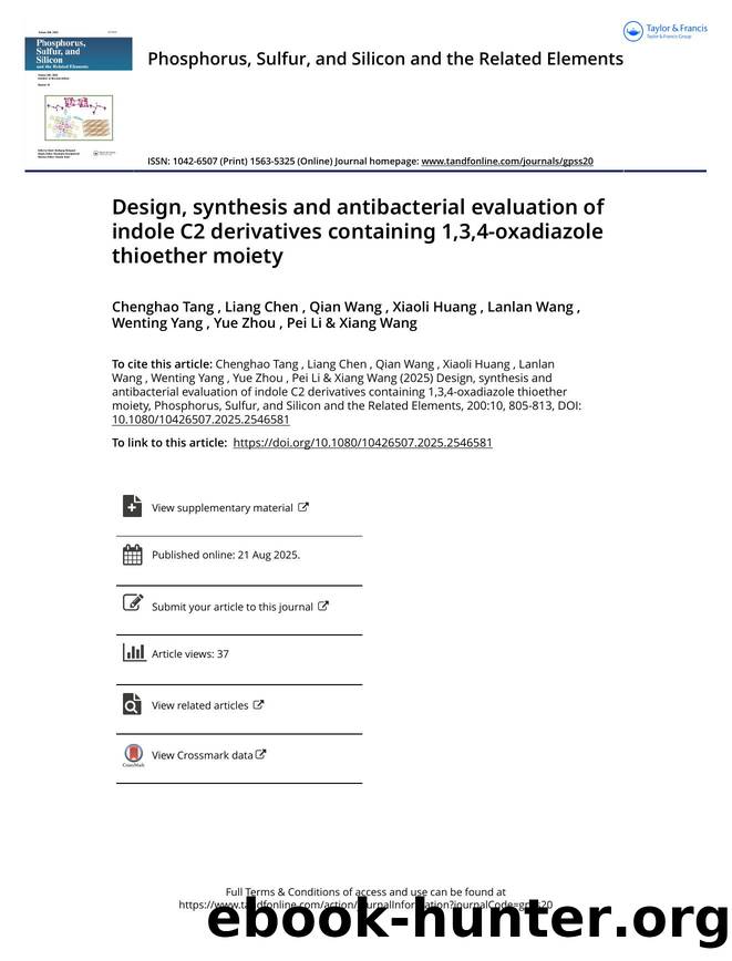 Design, synthesis and antibacterial evaluation of indole C2 derivatives containing 1,3,4-oxadiazole thioether moiety by unknow