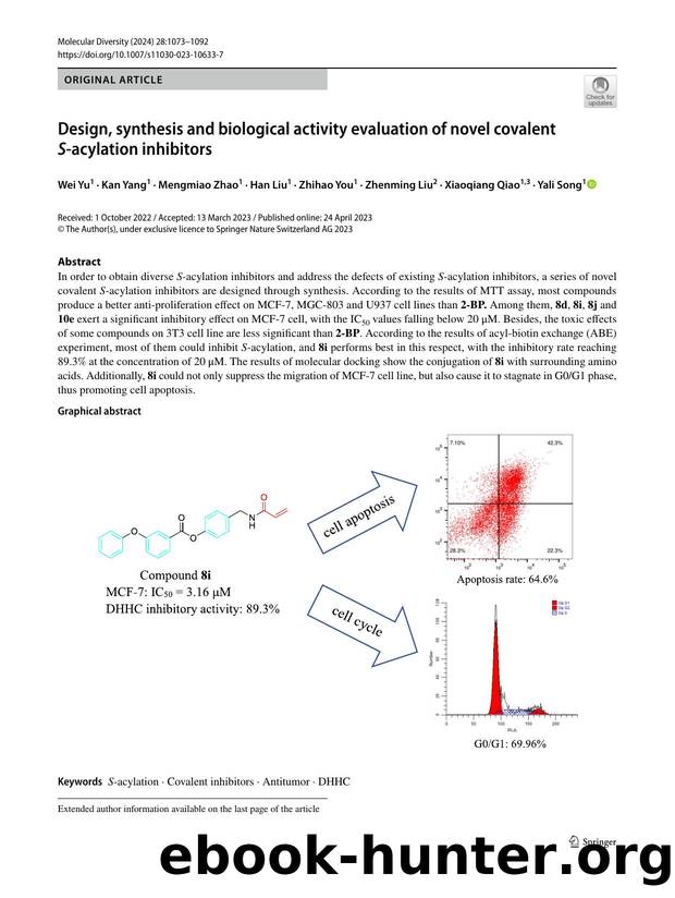 Design, synthesis and biological activity evaluation of novel covalent S-acylation inhibitors by unknow