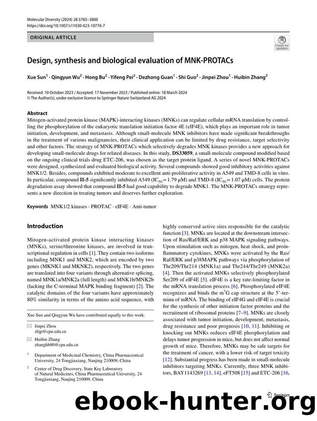 Design, synthesis and biological evaluation of MNK-PROTACs by unknow