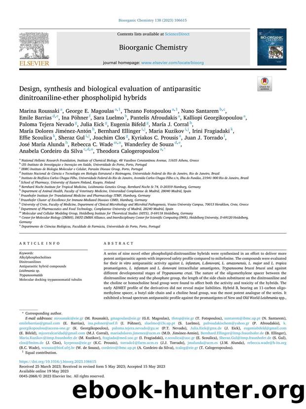 Design, synthesis and biological evaluation of antiparasitic dinitroaniline-ether phospholipid hybrids by unknow