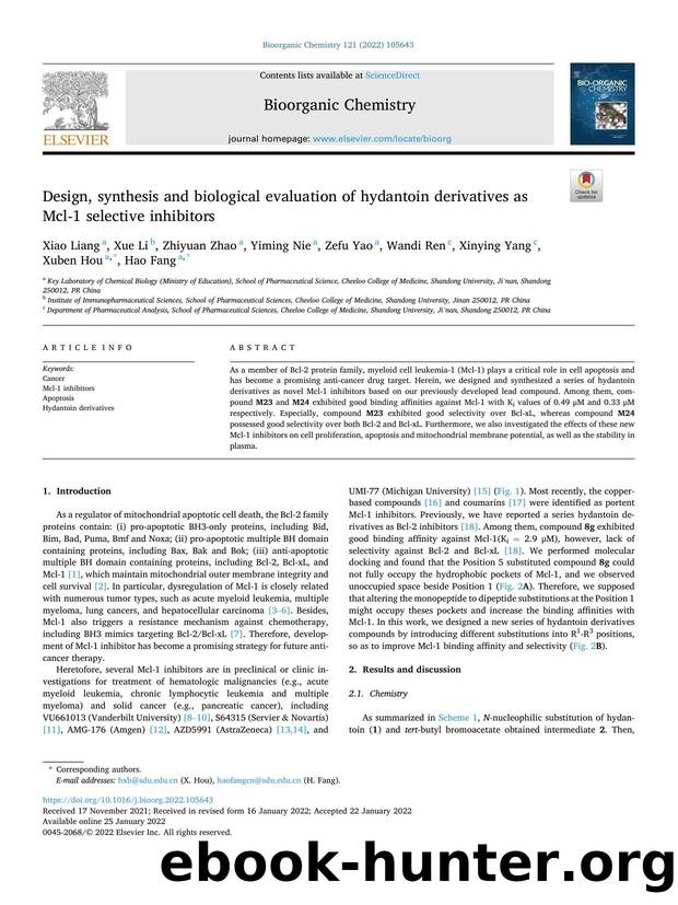 Design, synthesis and biological evaluation of hydantoin derivatives as Mcl-1 selective inhibitors by unknow