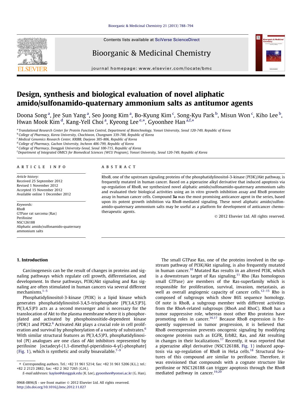 Design, synthesis and biological evaluation of novel aliphatic amidosulfonamido-quaternary ammonium salts as antitumor agents by unknow