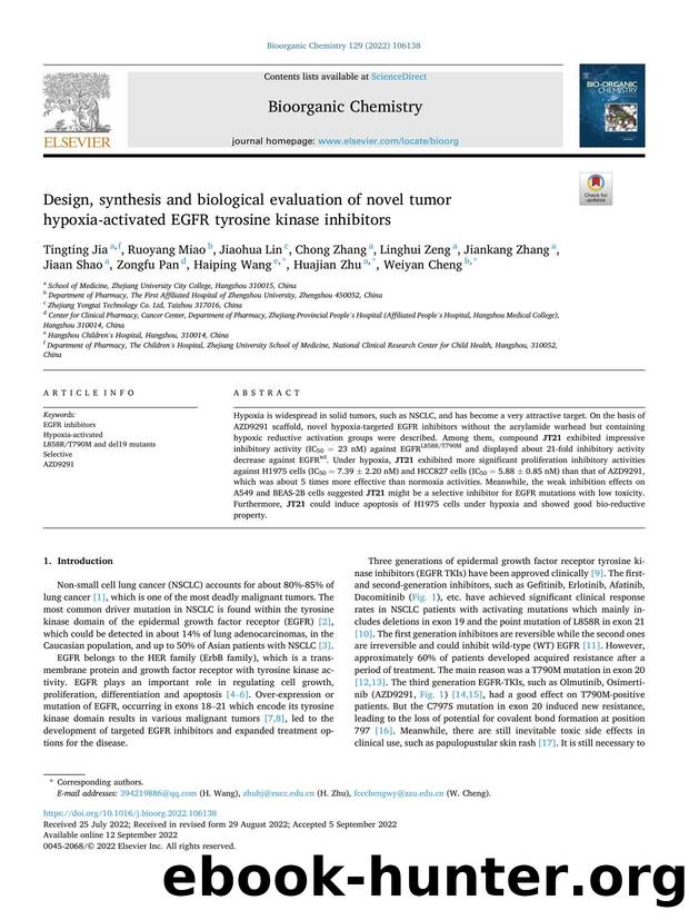 Design, synthesis and biological evaluation of novel tumor hypoxia-activated EGFR tyrosine kinase inhibitors by unknow