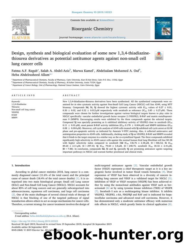 Design, synthesis and biological evaluation of some new 1,3,4-thiadiazine-thiourea derivatives as potential antitumor agents against non-small cell lung cancer cells by unknow