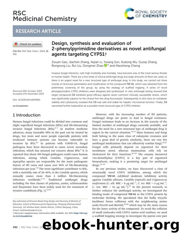 Design, synthesis and evaluation of 2-phenylpyrimidine derivatives as novel antifungal agents targeting CYP51 by unknow