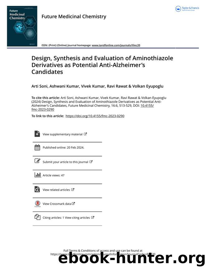 Design, synthesis and evaluation of aminothiazole derivatives as potential anti-Alzheimer&rsquo;s candidates by Unknown