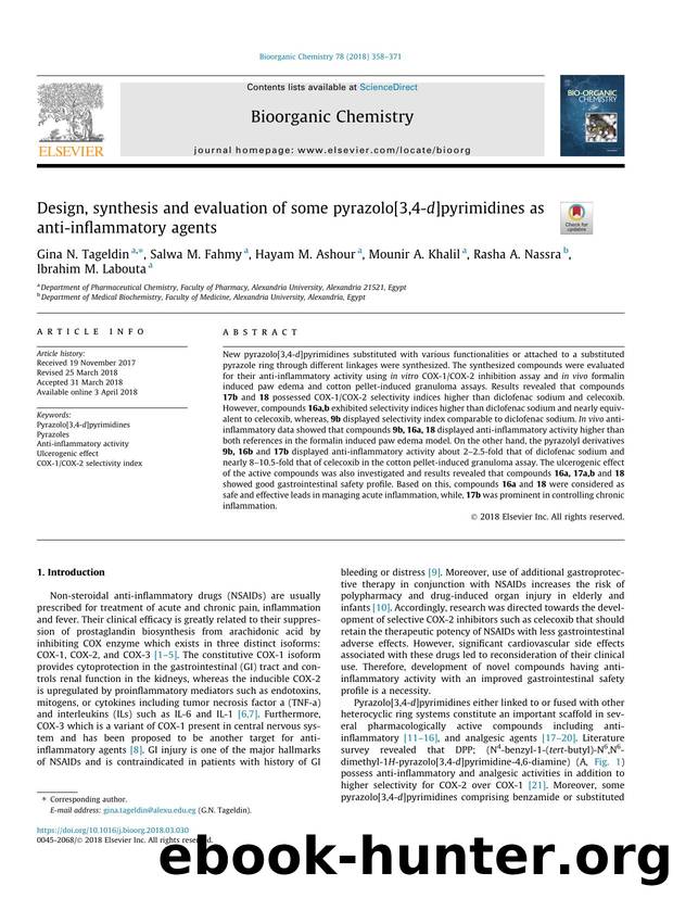 Design, synthesis and evaluation of some pyrazolo[3,4-d]pyrimidines as anti-inflammatory agents by unknow