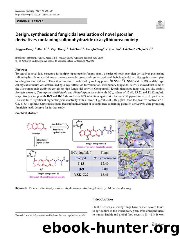 Design, synthesis and fungicidal evaluation of novel psoralen derivatives containing sulfonohydrazide or acylthiourea moiety by unknow