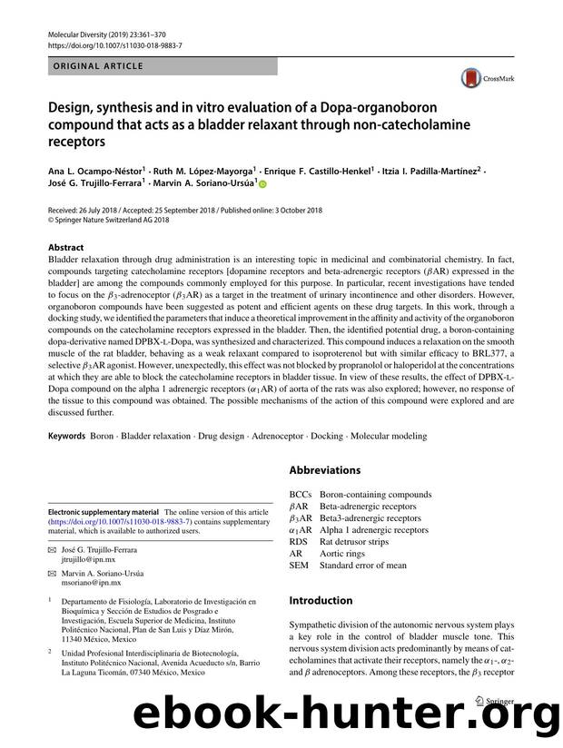 Design, synthesis and in vitro evaluation of a Dopa-organoboron compound that acts as a bladder relaxant through non-catecholamine receptors by unknow