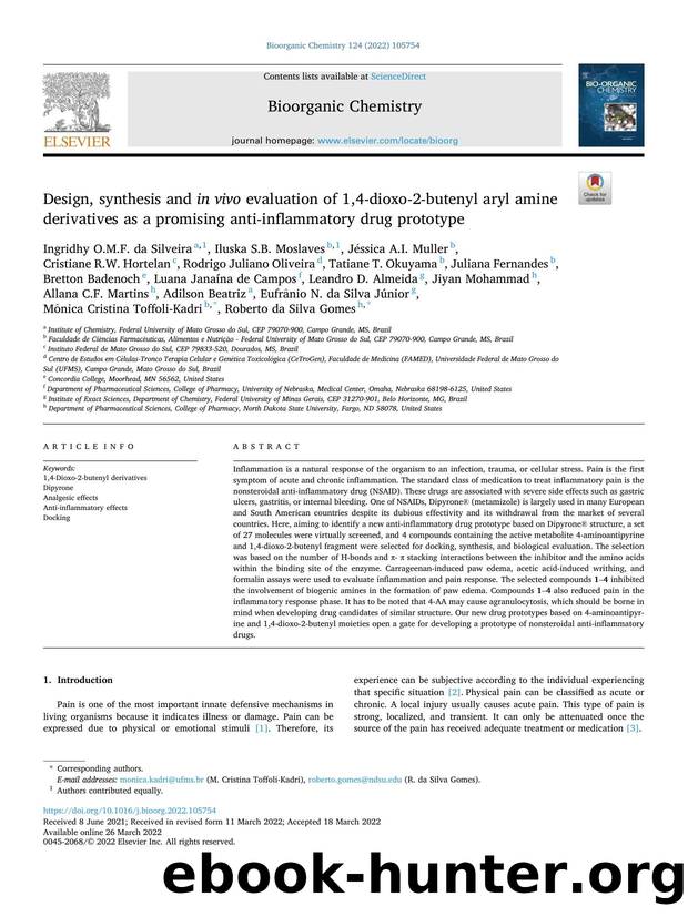 Design, synthesis and in vivo evaluation of 1,4-dioxo-2-butenyl aryl amine derivatives as a promising anti-inflammatory drug prototype by unknow