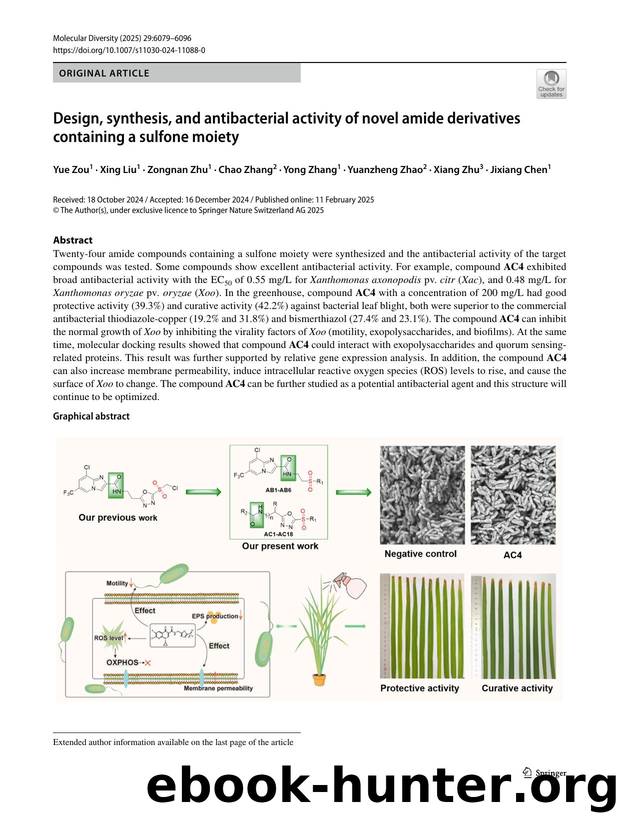 Design, synthesis, and antibacterial activity of novel amide derivatives containing a sulfone moiety by unknow