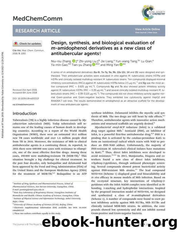 Design, synthesis, and biological evaluation of m-amidophenol derivatives as a new class of antitubercular agents by unknow
