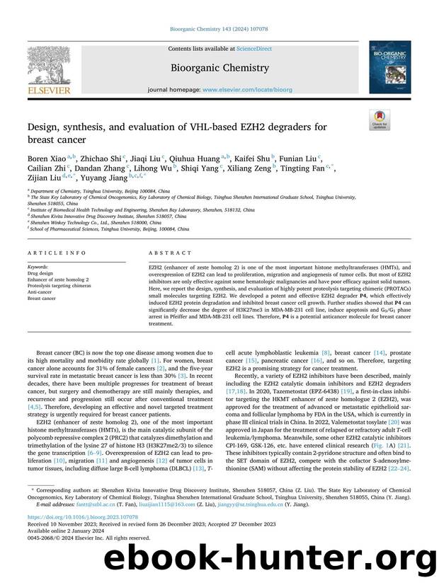 Design, synthesis, and evaluation of VHL-based EZH2 degraders for breast cancer by unknow
