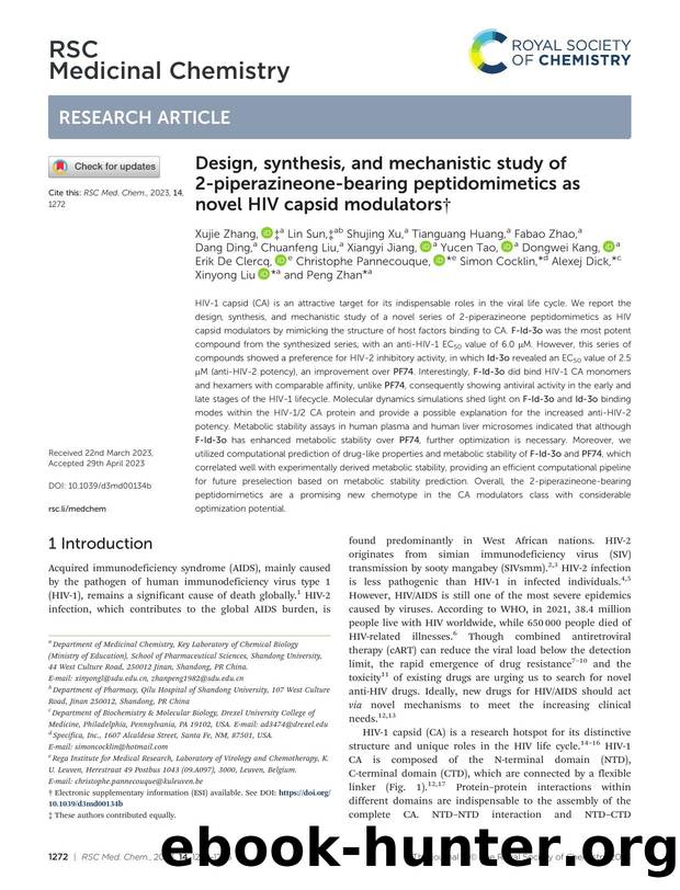 Design, synthesis, and mechanistic study of 2-piperazineone-bearing peptidomimetics as novel HIV capsid modulators by unknow