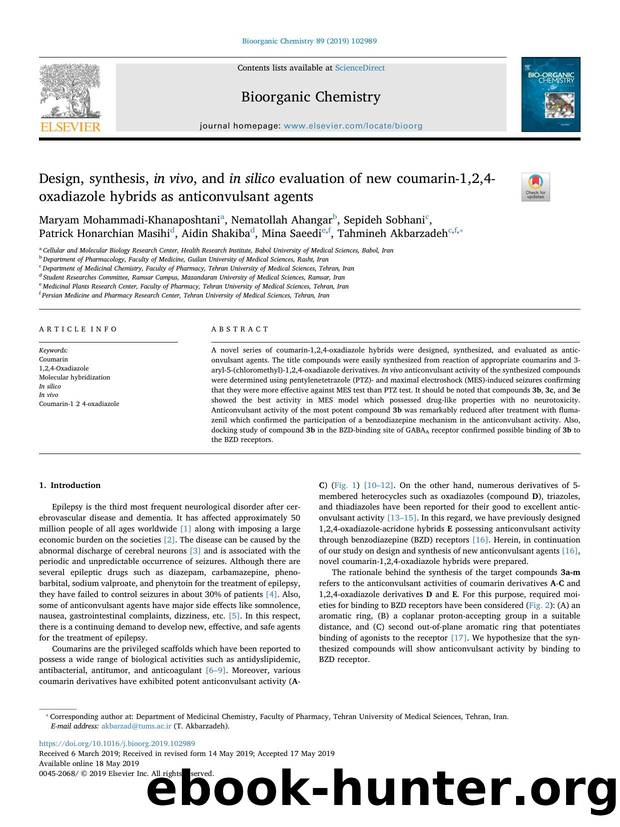 Design, synthesis, in vivo, and in silico evaluation of new coumarin-1,2,4-oxadiazole hybrids as anticonvulsant agents by unknow