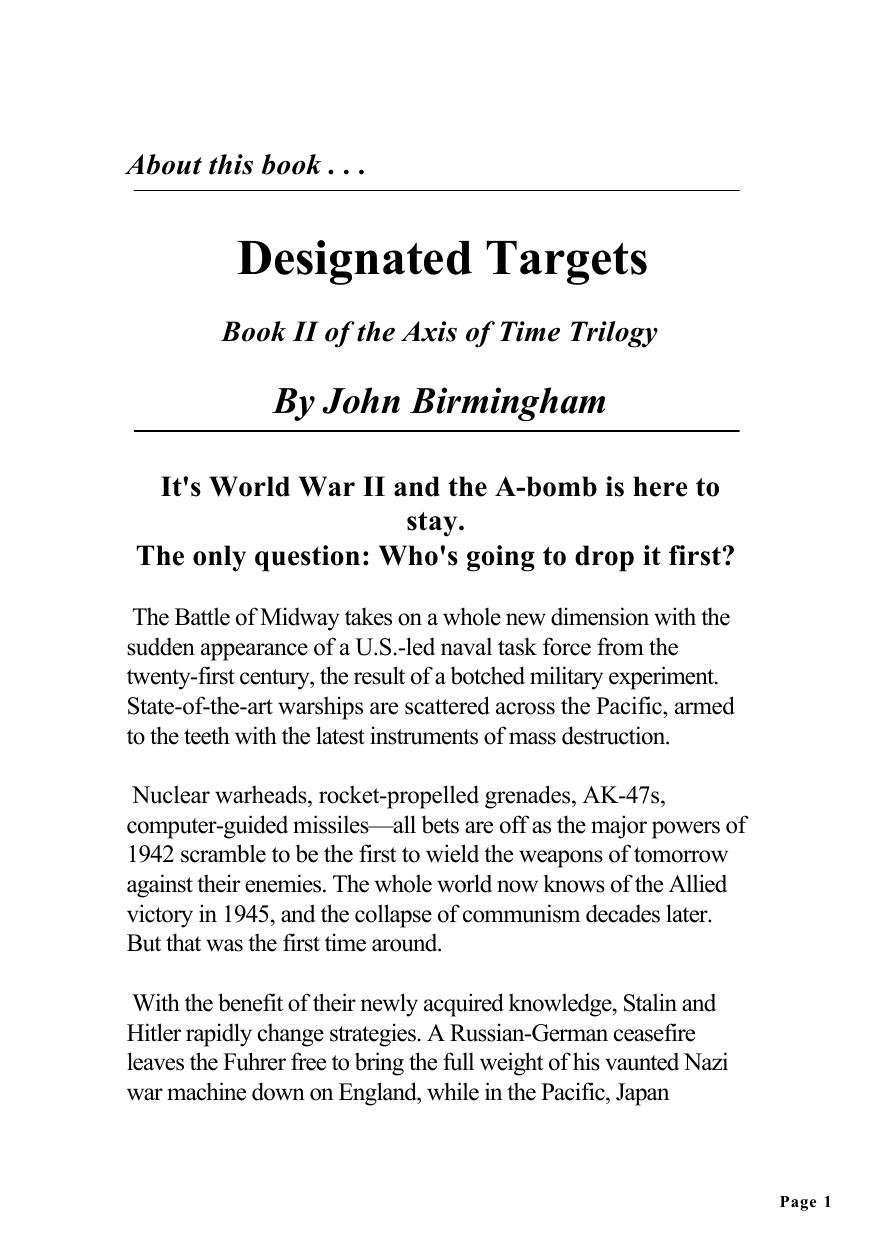 Designated Targets by John Birmingham