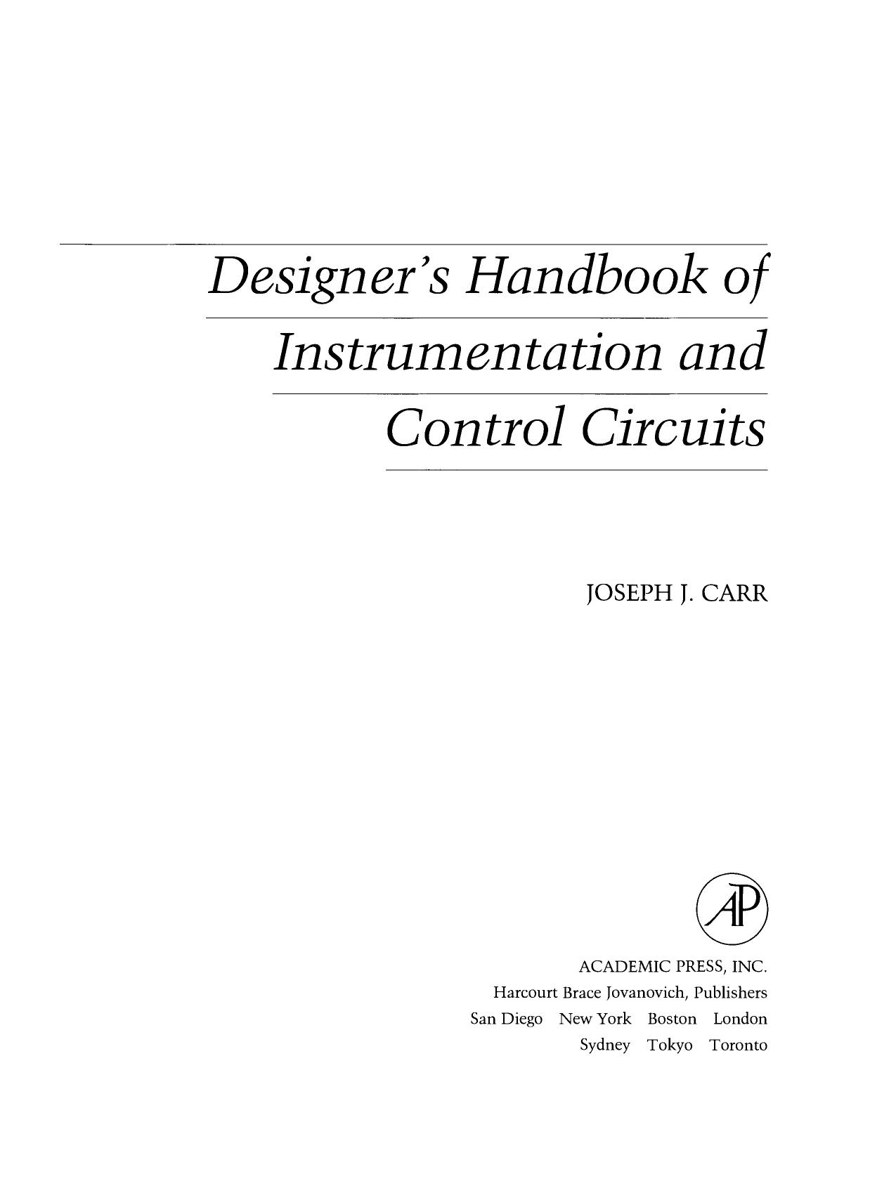 Designer's Handbook of Instrumentation and Control Circuits by Joseph J. Carr (Auth.)